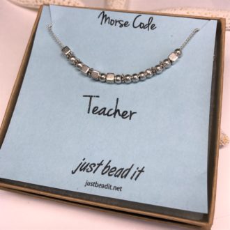 Morse Code Necklace Silver Teacher
