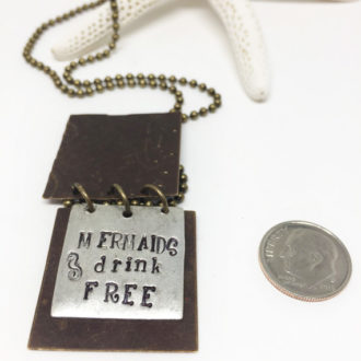 hand-stamped-mermaids-drink-free-necklace-dime