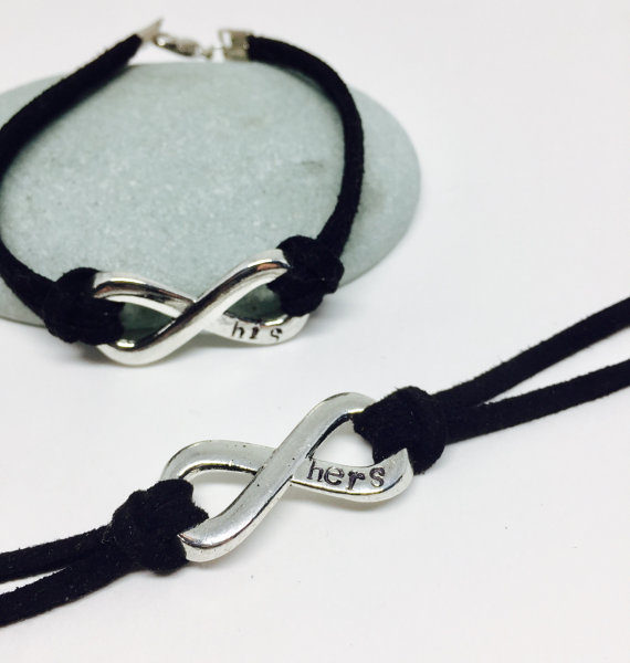 His and Hers Hand Stamped Infinity Bracelet