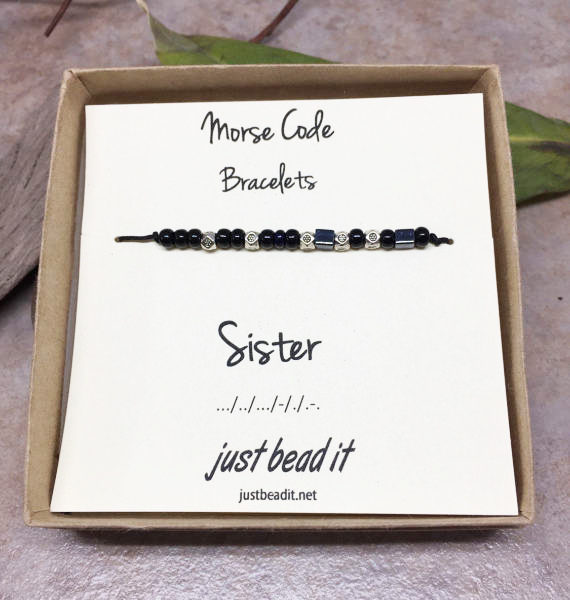 Morse Code Bracelet – Custom Bracelet – Sister Morse Code Jewelry Custom  Bracelet – Morse Code Jewelry – Mother's Day Jewelry – Just Bead It