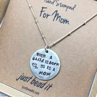 Mom Hand Stamped Necklace Box