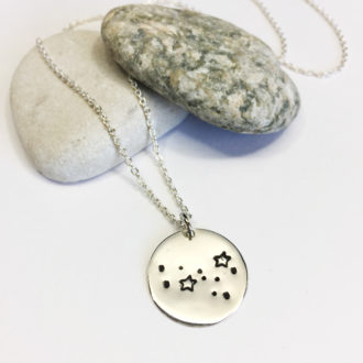 Constellation Sterling Silver Hand Stamped Necklace