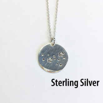 Constellation Sterling Silver Hand Stamped Necklace White 2