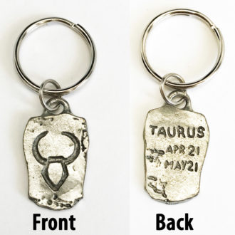 Zodiac Keychain Ballchain Necklace Taurus Front Back