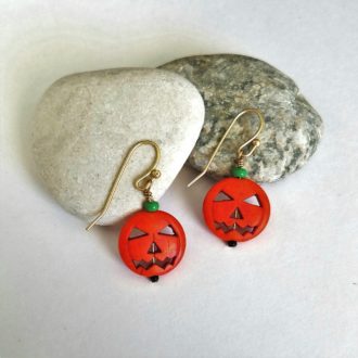 pumpkin earrings rock
