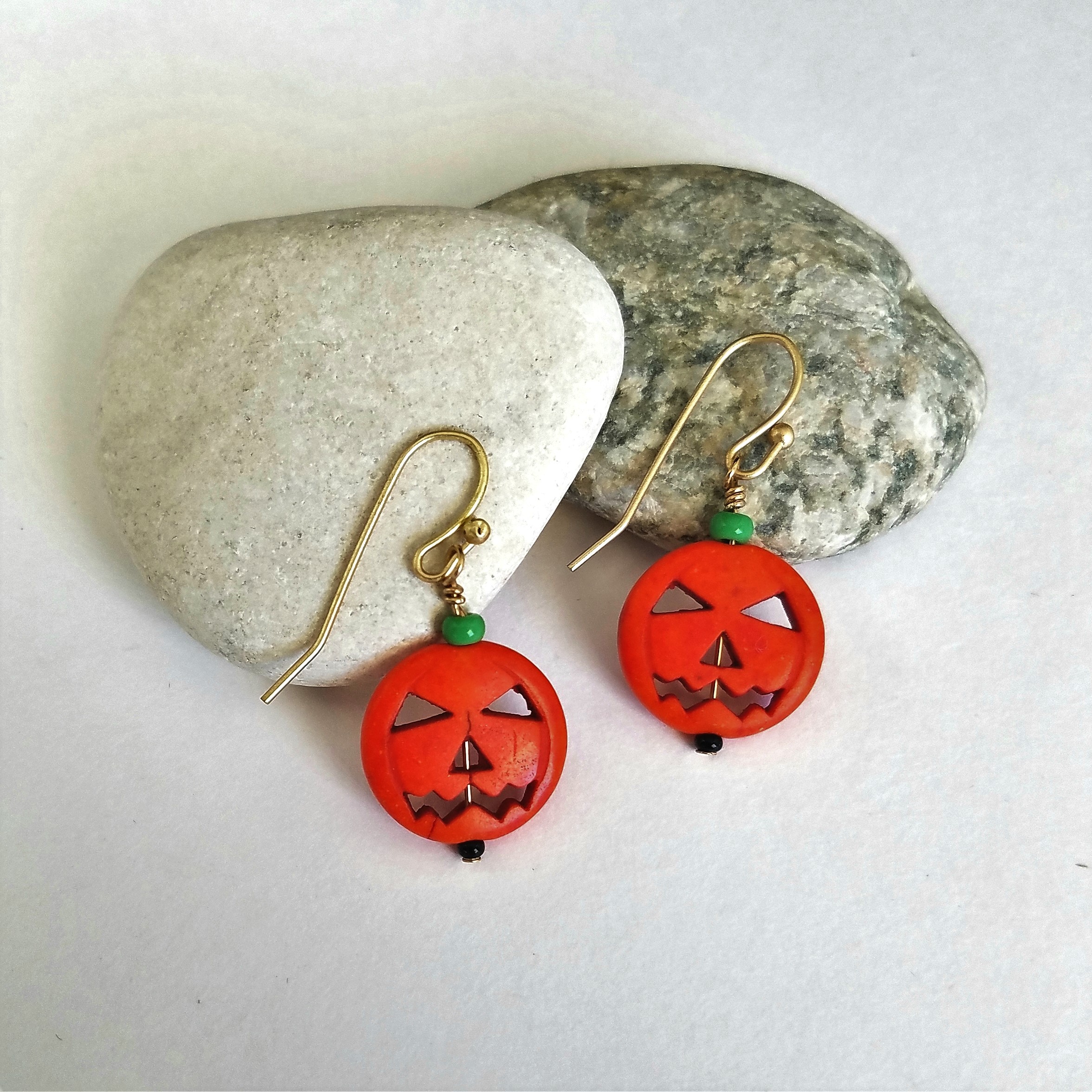 Pumpkin Earrings ~ Halloween Pumpkin Earrings ~ Jack-O-Lantern Earrings
