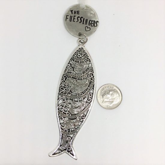 Christmas Tree Ornament Personalized Fish / Custom Family Pewter Hand ...