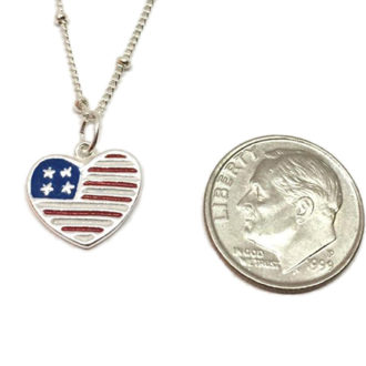 Red White Blue Heart Dime
