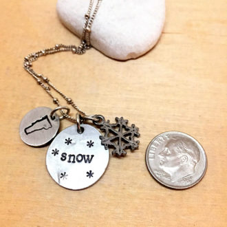 Snowflake snow Necklace State Dime