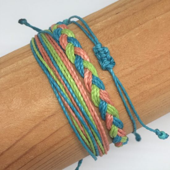 Friendship Bracelets Sorbet 3 Bracelet Set: 1 of each Braided, Charm ...