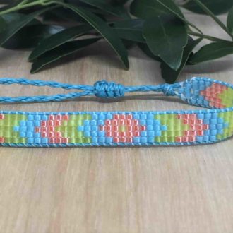 Rainbow Bracelet Woven Loom with Japanese Seed Beads Adjustable