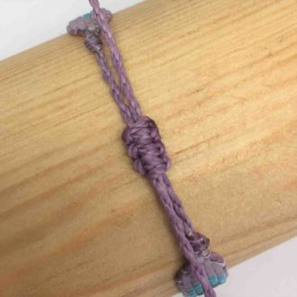 Purple Denim Loom Woven Pole Clasp