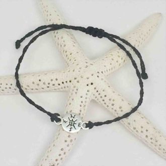 Compass Round Charm Bracelet Adjustable Starfish