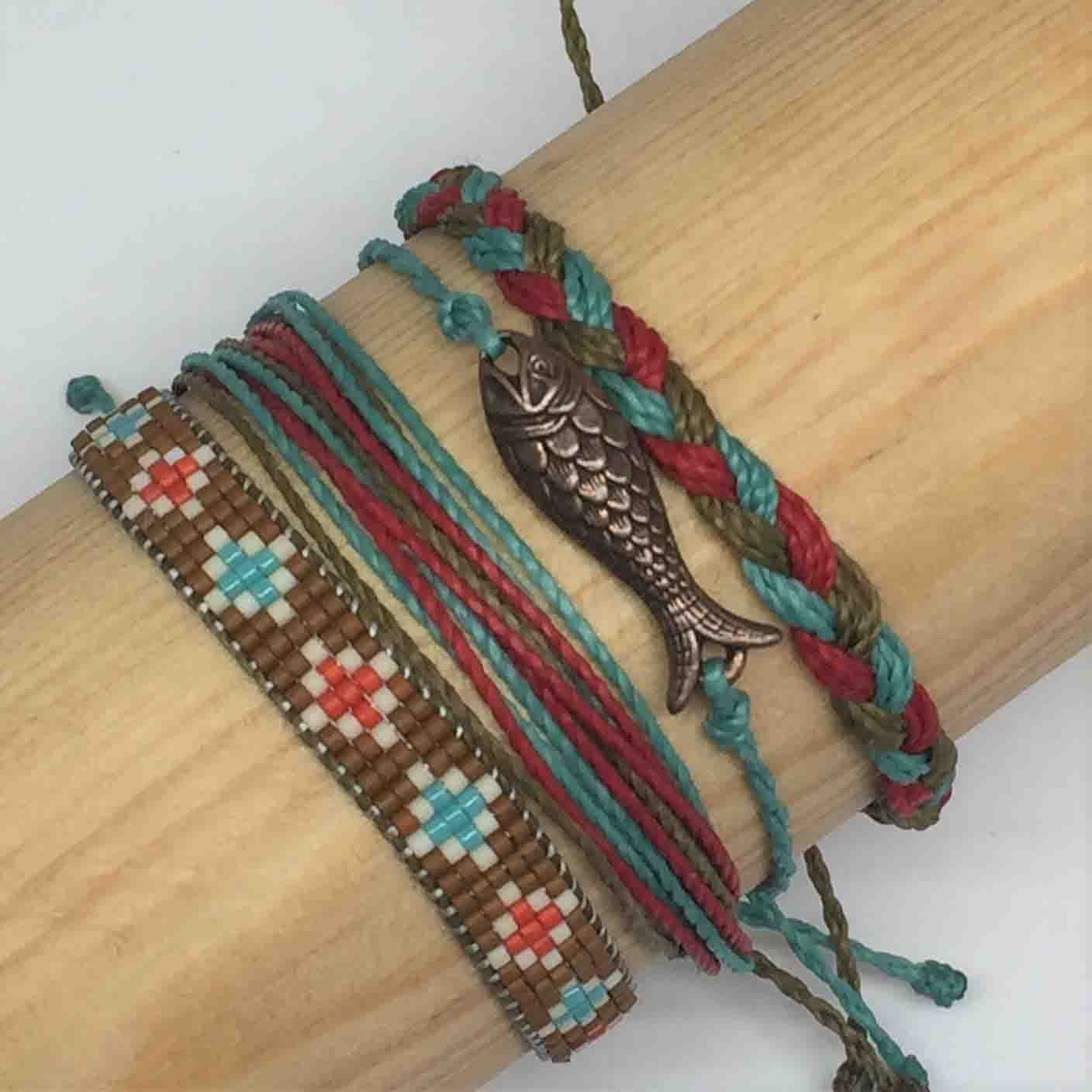 Fire and Ice pair of Friendship Bracelets