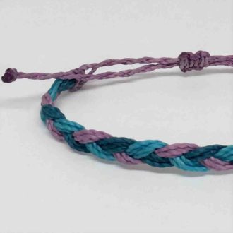 Purple Denim Braided Bracelet