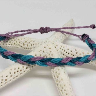 Purple Denim Braided Bracelet Starfish