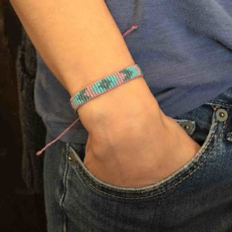 Purple Denim Loom Bracelet Model