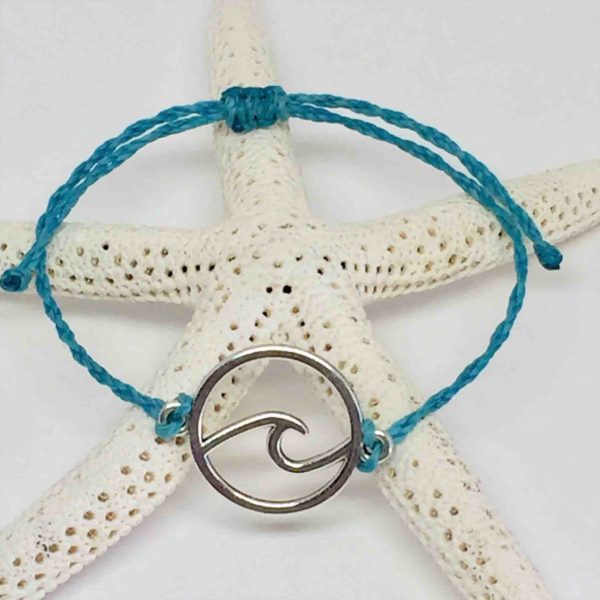 Wave Bracelet Round Charm Adjustable on Starfish
