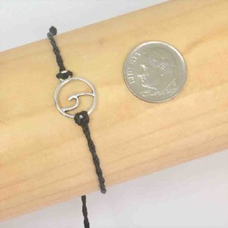 Wave Bracelet Round Small Charm Adjustable Sizine