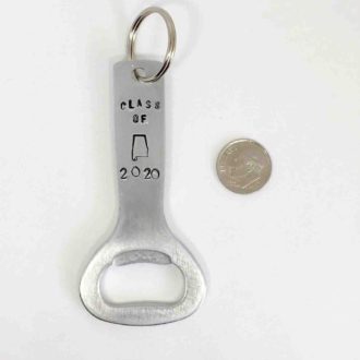 Bottle Opener Aluminum Hand Stamped State and Class of ... Sizing