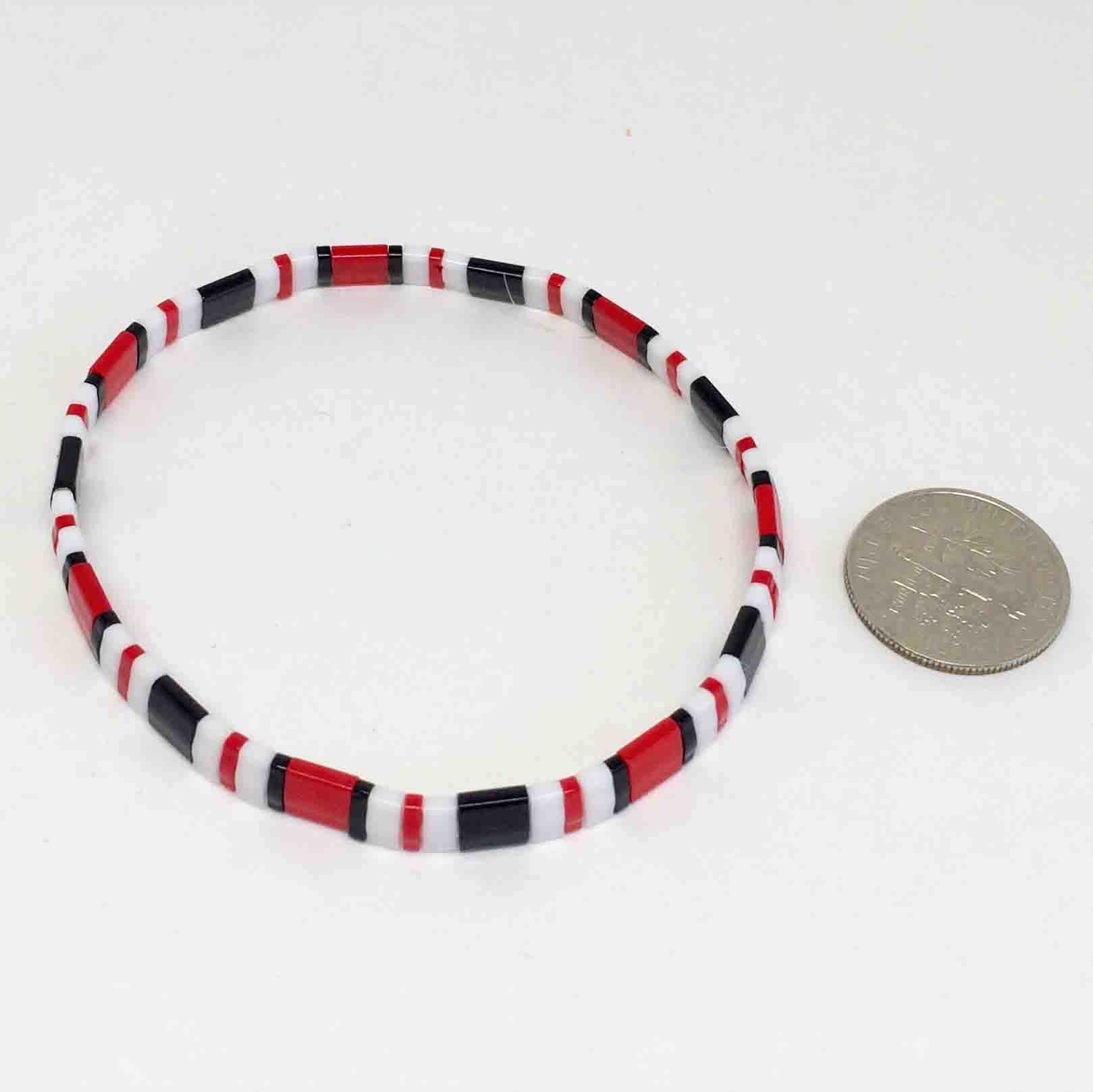 glass bead bracelet black minimalist bracelet best friend gifts Unique black bead bracelet simple jewelry for everyday outfits
