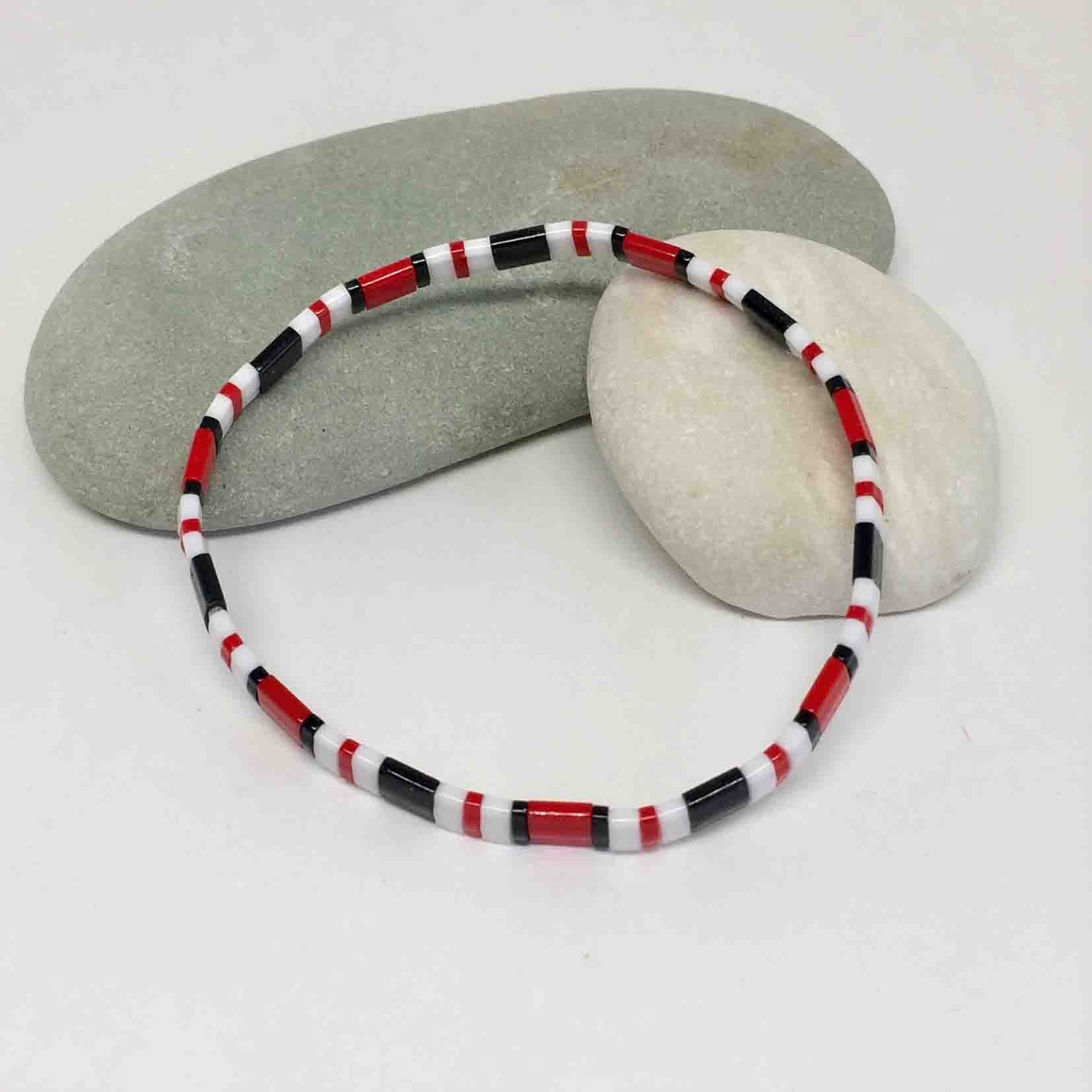 Tila Bracelet, One Tile Bead Bracelet, Bangle Bracelets, Gift for Friend,  Fun Minimalist Everyday Stretch Layering, Wedding Favor Gift – Just Bead It