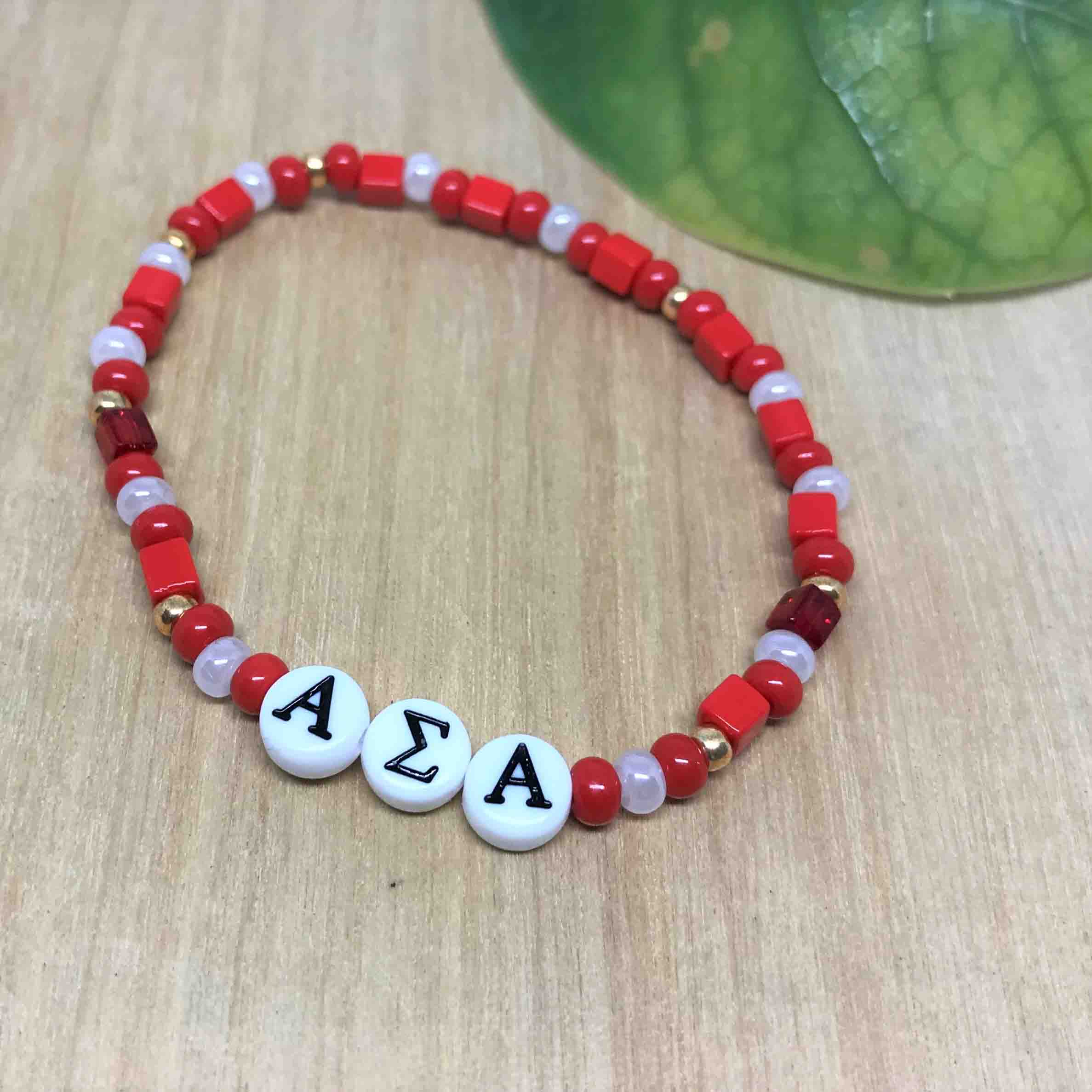 Greek Sorority Bead Bracelet / Custom Beaded Letters in School Colors for  College Big Sister or Little Sister / Camp Bracelet