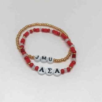Greek Sorority Bead Bracelet / Custom Beaded Letters in School