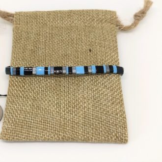 Tila Bracelet, Tile Bead Bracelets, Bangle Bracelet, Gift for Friend, Fun Minimalist Colorful Everyday Layering, Turquoise on Bag