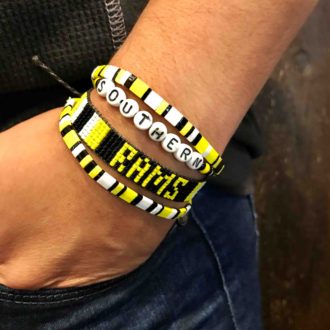 Woven Loom Bracelet Black yellow White with Japanese Delica Beads and Tila Bracelets And camp Bracelet Model