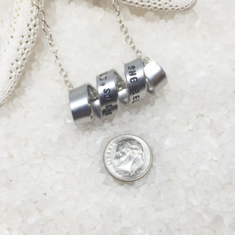 Secret Message She Believed She Could So She Did Hand Stamped Necklace Dime