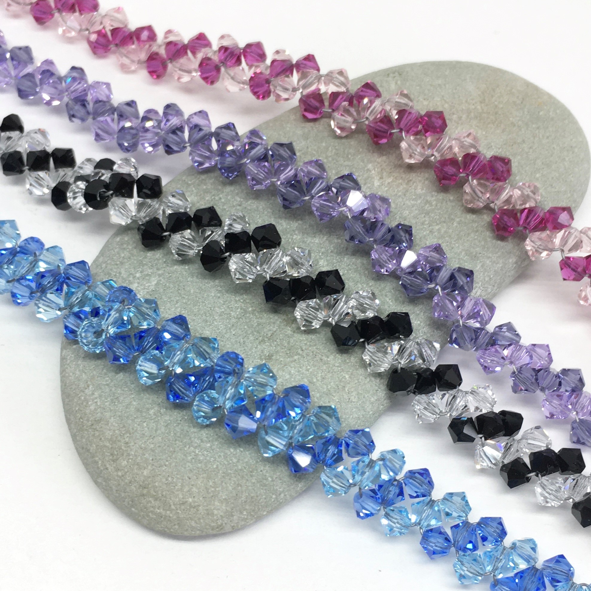 Affordable Dark Pink Crystal Beads Stretchable Bracelet– Oralia India