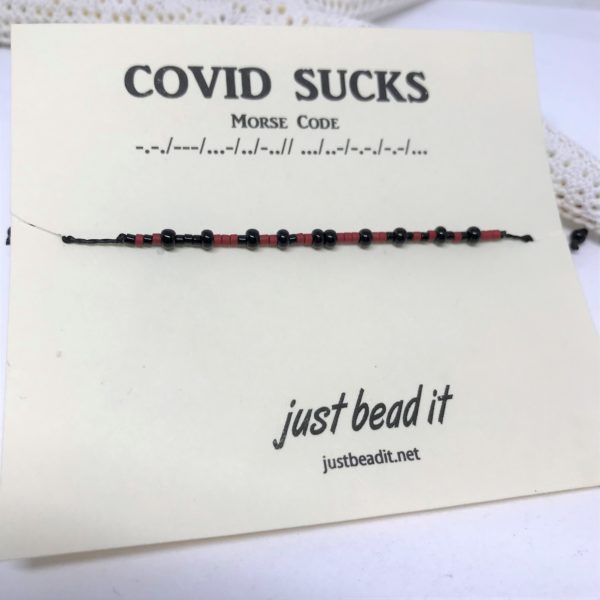 Covid Sucks Morse Code Bracelet