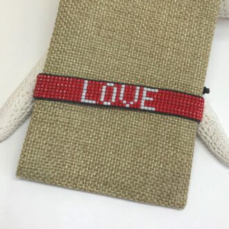 Love Loom Bracelet Red with White on Bag