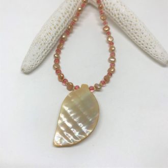 Pearl & Czech Glass Necklace and Bracelet Kit Golden MOP Shell