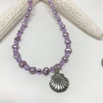 Pearl & Czech Glass Necklace and Bracelet Kit Lavender