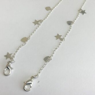 Mask Holder Chain with Hearts and Stars