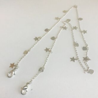 Mask Holder Chain with Hearts and Stars entire