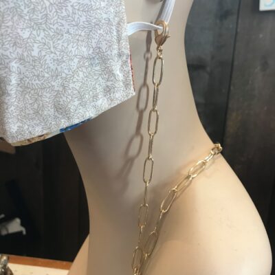 Mask Holder Necklace Large Paper Clip Chain style with 2 Lobster Clasps / 19 mm PaperClip Chain