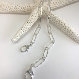 Mask Holder Silver Paperclip Chain 19mm Loop with 19 mm Large Lobster Starfish