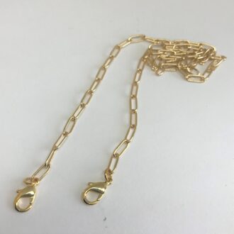 Mask Holder Small Paper Clip Chain Shiny Gold