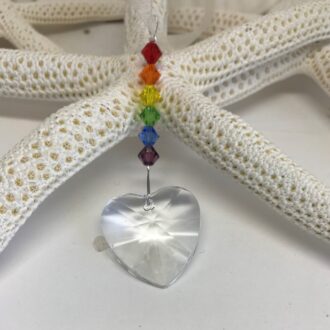Crystal Suncatcher Swarovski Crystals Rainbow Connection Heart