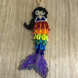 Mermaid-Necklace-Hand-Beaded-Rainbow-Color-Natural