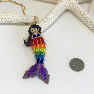 Mermaid-Necklace-Hand-Beaded-Rainbow-Color-Sizing