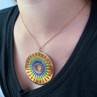 Rainbow Connection Pendant Necklace on Model