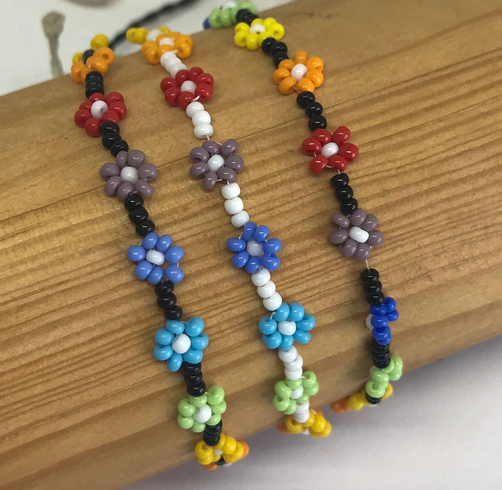 Bangles & Bracelets | Rainbow Daisy Bead Bracelet And Necklace | Freeup