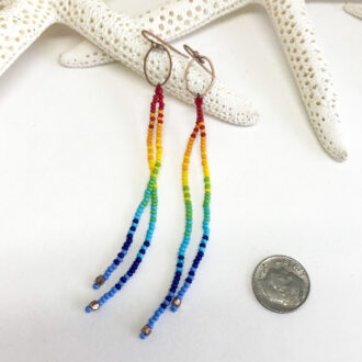 Rainbow-Earrings-Hand-Beaded-2-Drop-on-Starfish-