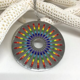 Rainbow Necklace Statement Jewelry