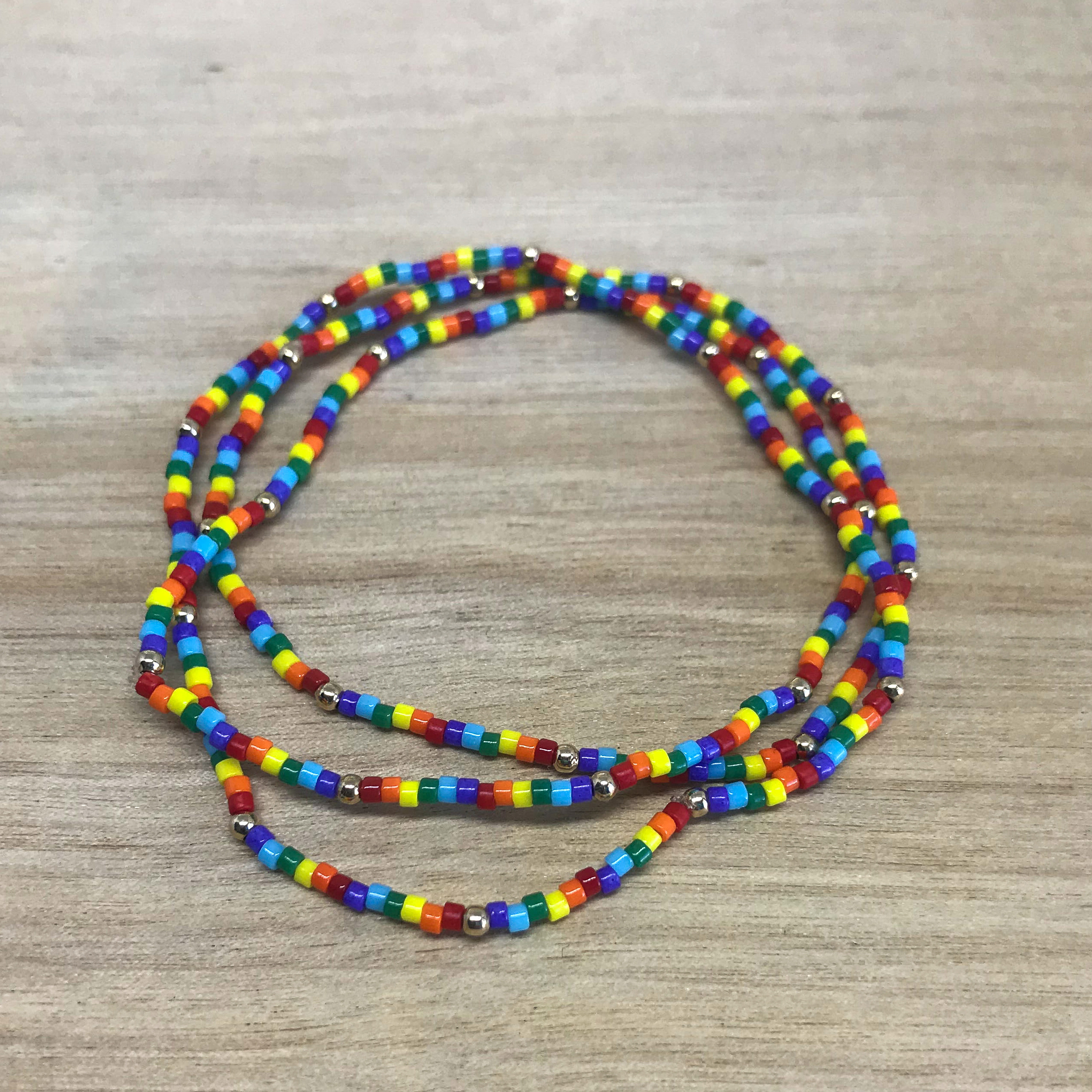 Rainbow Bracelet Seed Bead Jewelry. Japanese Delica Glass Beads