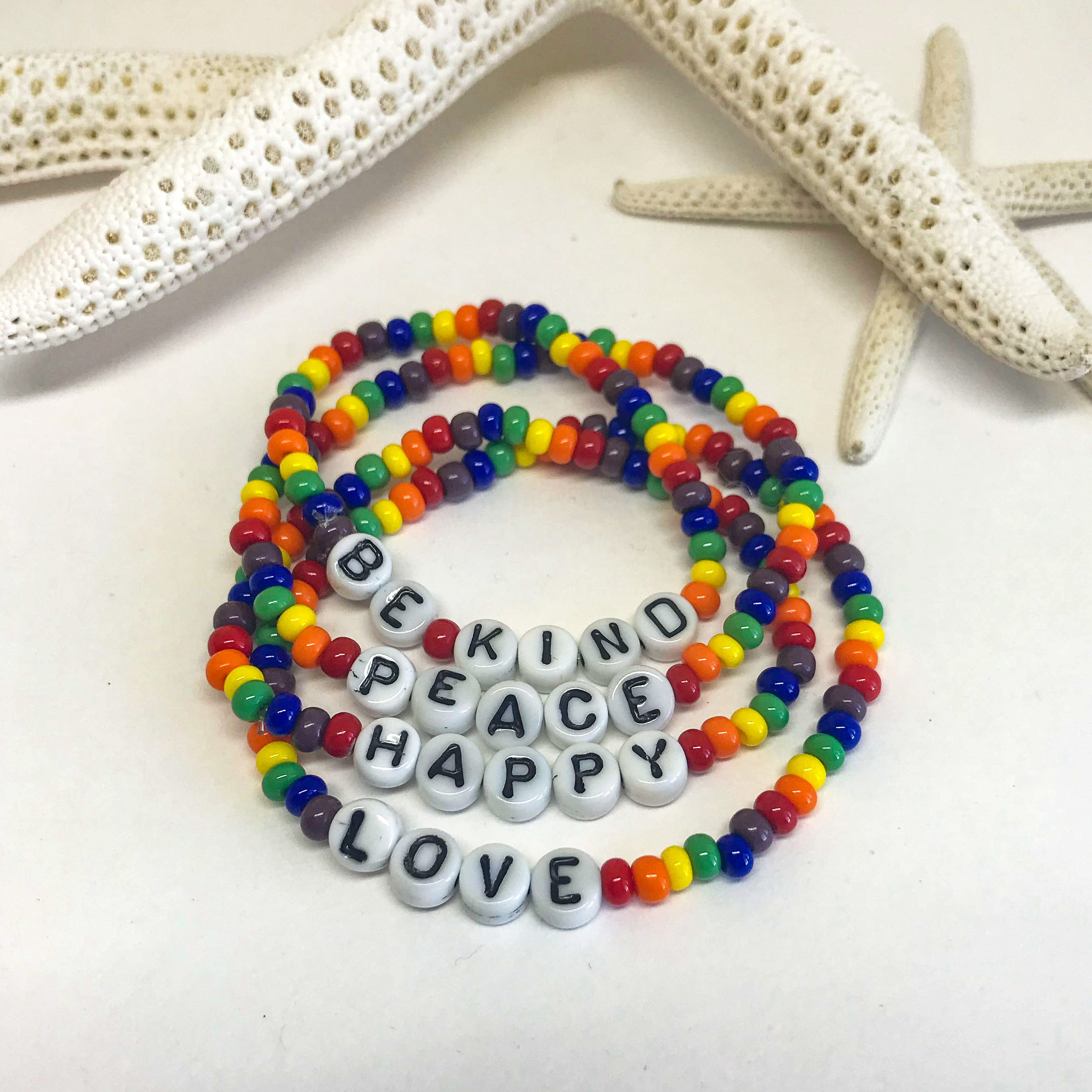 Rainbow Black and White Seed Beads Bracelet